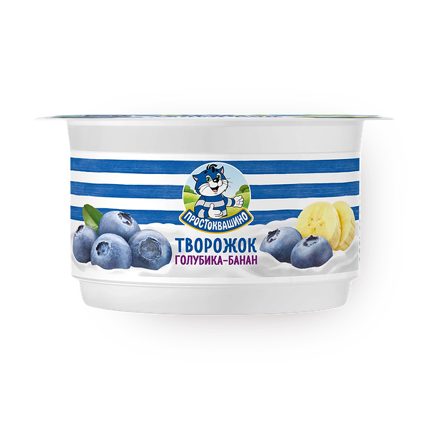 Творожок «Простоквашино» с голубикой-бананом