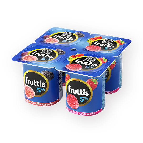 Йогурт Fruttis с инжиром, черносливом, малиной и земляникой 5%