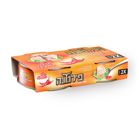 מארז נתחי טונה בהירה חריפה בשמן צמחי פילטונה