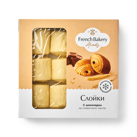 Слойка French Bakery Almaty с шоколадом на сливочном масле замороженная