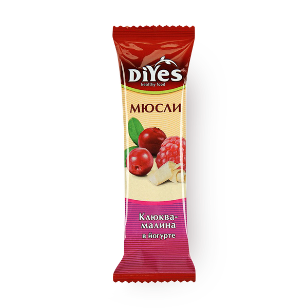 Батончик-мюсли DiYes в йогурте клюква-малина