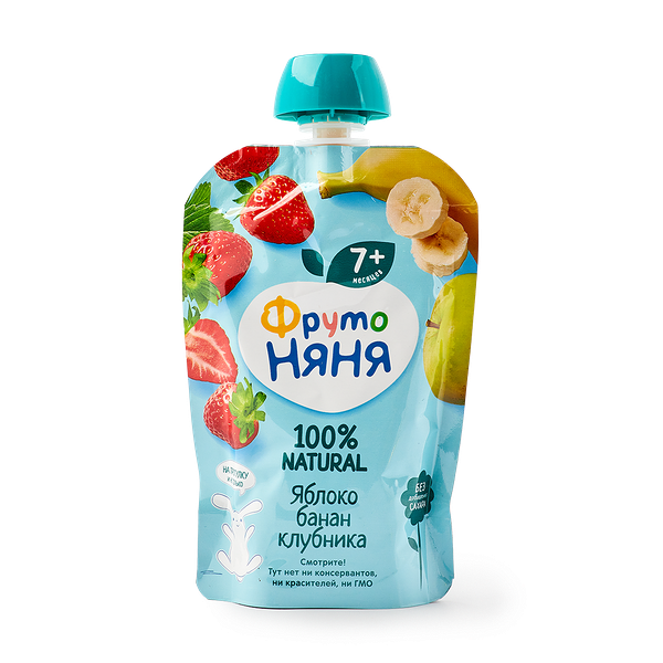 Десерт «Фрутоняня» яблоко-банан-клубника