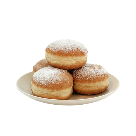 Sufganiyah filled with strawberry flavored