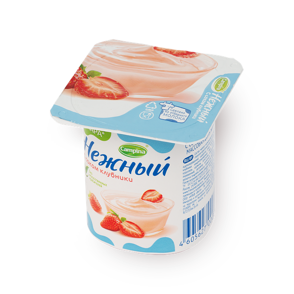 Продукт йогуртный Campina Нежный с соком клубники 1,2%