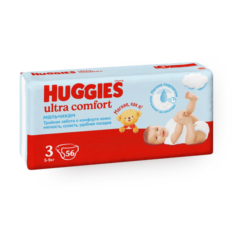 Подгузники Huggies Ultra Comfort для мальчиков 3 размер 5-9 кг