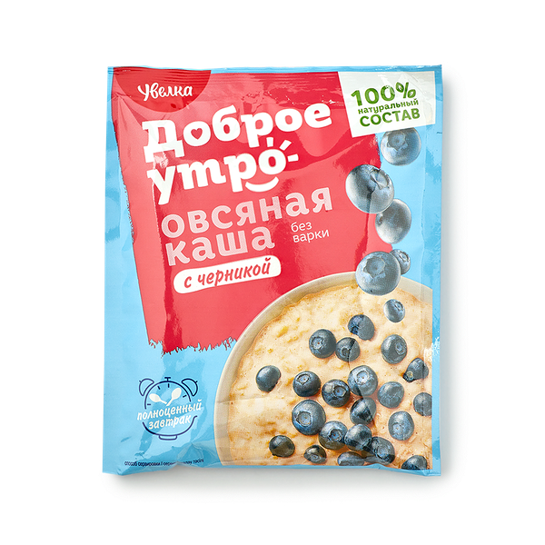Каша овсяная без варки «Увелка» с черникой
