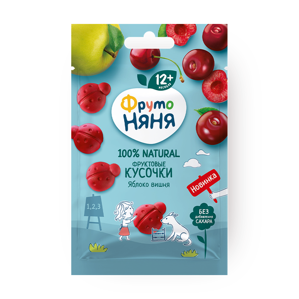 Фруктовые кусочки «ФрутоНяня» яблоко-вишня с 12 месяцев