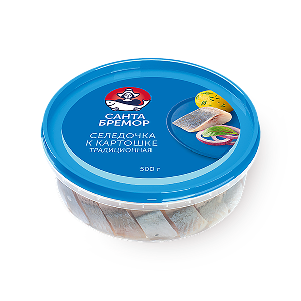 Сельдь филе-кусочки атлантической слабосоленые «Санта Бремор» в масле
