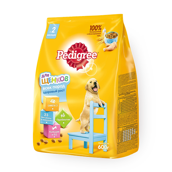 Сухой корм для щенков всех пород Pedigree курица