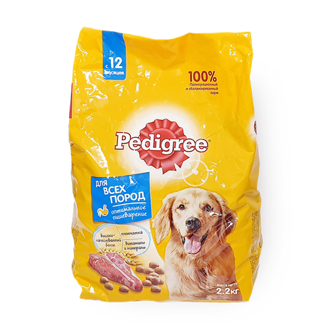 Сухой корм для взрослых собак всех пород Pedigree говядина