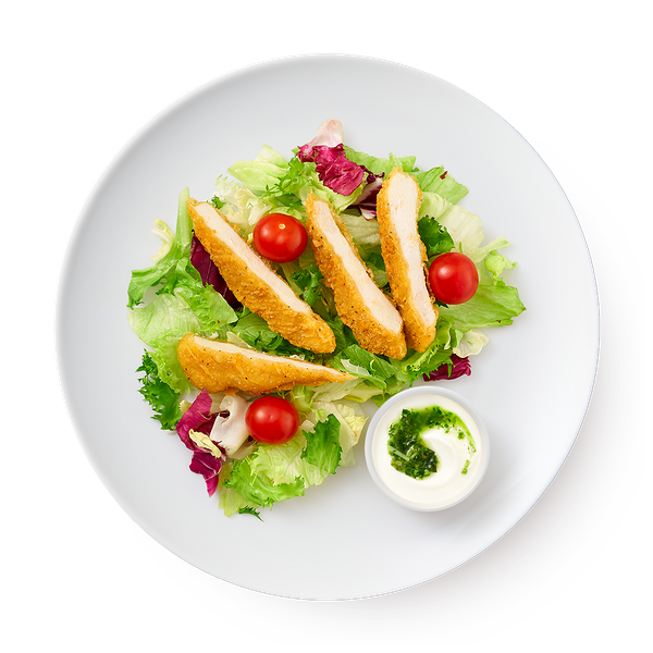 Салат овощной с цыплёнком и йогуртовой заправкой «Из Лавки»