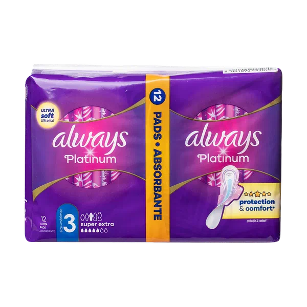 Always Platinum Night Pads with Wings size 3