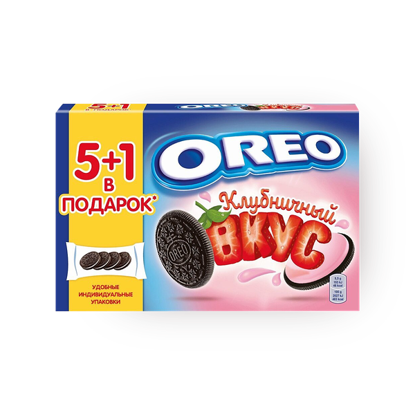 Печенье Оreo с какао и кремовой начинкой клубничного вкуса