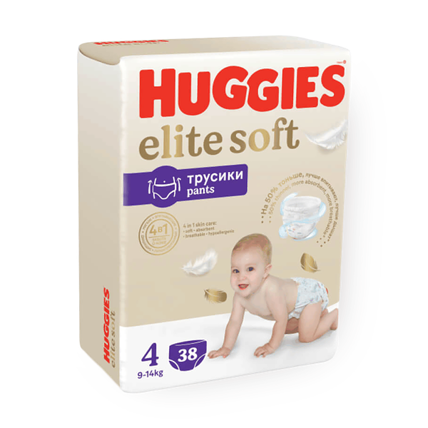 Подгузники-трусики Huggies Elite Soft 4 размер 9-14 кг