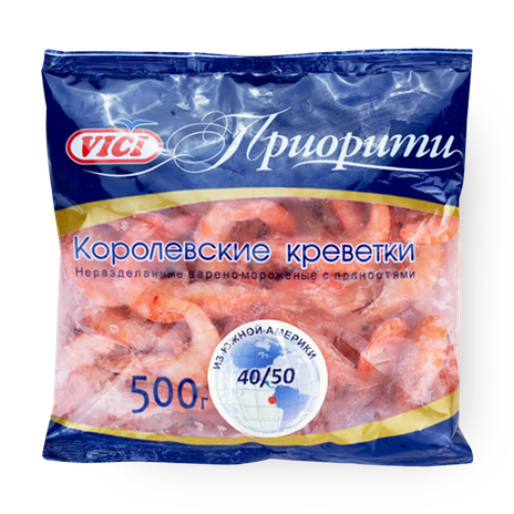 Королевские креветки в панцире Vici варёно-мороженые