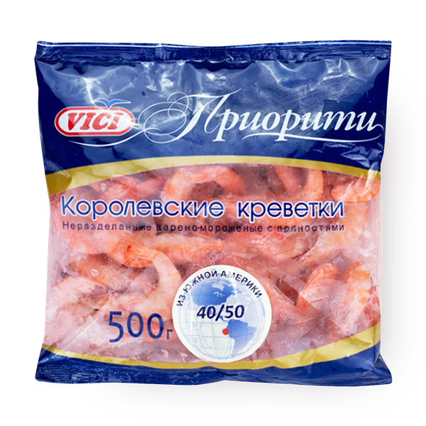 Королевские креветки в панцире Vici варёно-мороженые