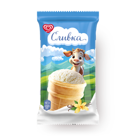 Мороженое пломбир Сливка «Инмарко» в вафильном стаканчике