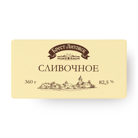 Масло сладко-сливочное несолёное «Брест-Литовск» 82,5%