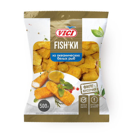 Рыбные наггетсы в золотистой корочке Vici Fish'ки замороженные