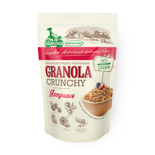 Гранола ягодная Bionova без добавления сахара
