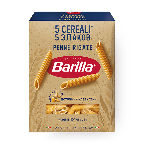 Макароны Pennette Rigate 5 злаков Barilla