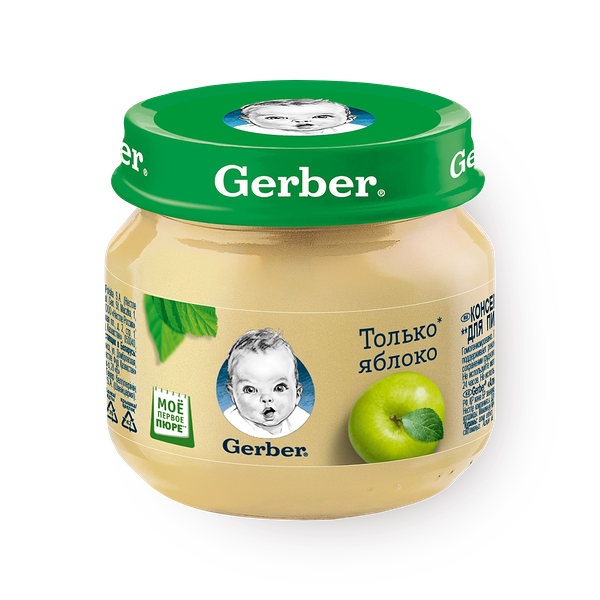 Пюре Gerber Только яблоко с 4 месяцев
