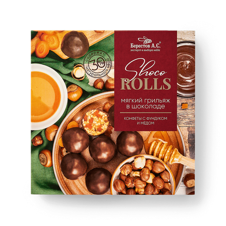 Конфеты «Берестов А.С.» мягкий грильяж с фундуком и мёдом