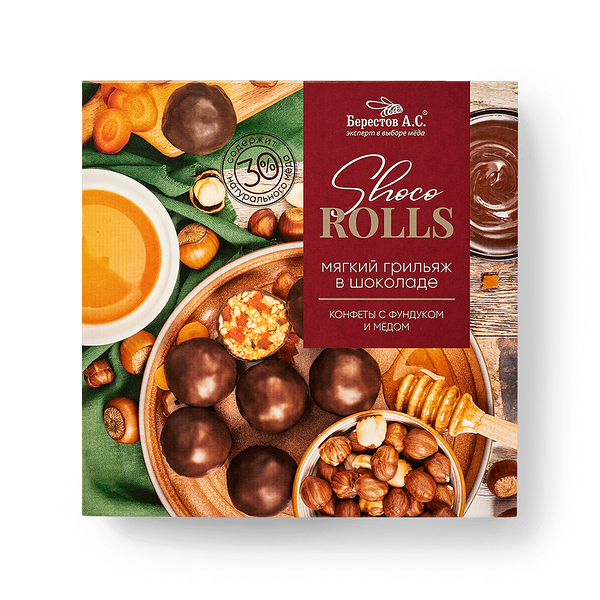 Конфеты «Берестов А.С.» мягкий грильяж с фундуком и мёдом