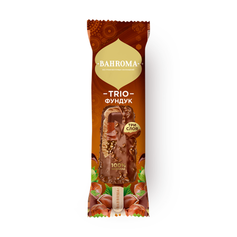 Мороженое сливочное Trio Bahroma фундук в глазури эскимо