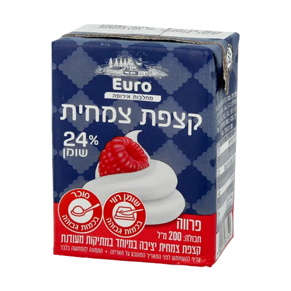 Non-dairy whipped cream 24% fat (parve).
